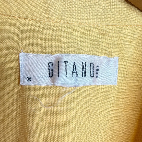 Vintage Gitano Casual Button Up Blouse No Size Linen? Short Sleeve Summer - Picture 3 of 9